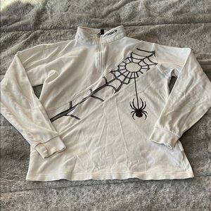 Spyder White Kids Sweatshirt with Spider Web Design